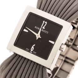 Pre Owned Nina Ricci Black Stainless Steel N019.12 Women's Wristwatch 24 mm