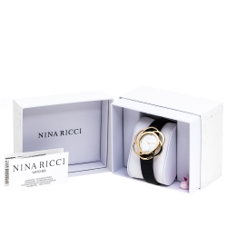 Pre Owned Nina Ricci Mother of Pearl Gold Tone Stainless Steel Flower NO63004SM Women's Wristwatch 38 mm