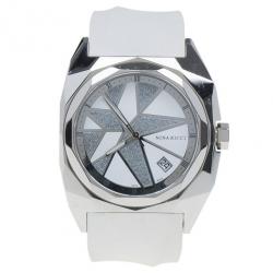 Pre Owned Nina Ricci White & Silver Stainless Steel Star Women's Wristwatch 40MM