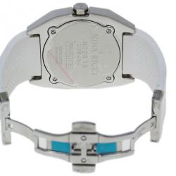 Pre Owned Nina Ricci White & Silver Stainless Steel Star Women's Wristwatch 40MM