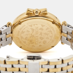 Pre Owned Nina Ricci Silver Two-Tone Stainless Steel Diamond Classic N081024SM Women's Wristwatch 36 mm