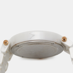 Nina Ricci Silver Diamond Ceramic Two-Tone Stainless Steel NO68007SM Women's Wristwatch 38 mm 