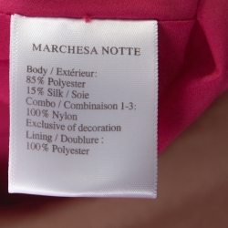 Marchesa Notte Pink Taffeta Embroidered Bodice Detail Mikado Gown L