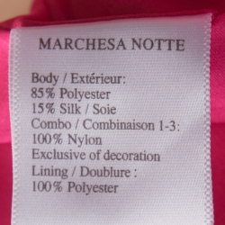 Marchesa Notte Pink Taffeta Embroidered Bodice Detail Mikado Gown L