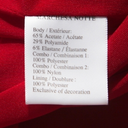 Marchesa Notte Red Beaded Stretch-Faille Column Gown L