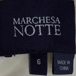 Pre Owned فستان نوتي باي ماركيزا ميرميد بلا أكمام دانتيل مزخرف زهور أبيض M