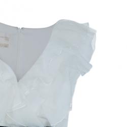 مملوكة مسبقًا Notte By Marchesa Organza Ruffles Off-White Cocktail Dress S