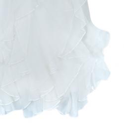 مملوكة مسبقًا Notte By Marchesa Organza Ruffles Off-White Cocktail Dress S