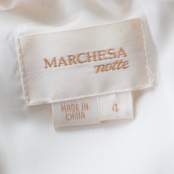 Pre Owned فستان نوتي باي ماكيزا كاسادا بكتف واحد مكشكش حرير أبيض S
