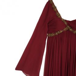 Notte by Marchesa Red Embellished Evening Gown