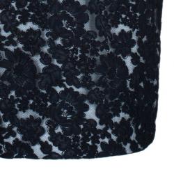 مملوكة مسبقًا Notte By Marchesa Monochrome Sweetheart Lace Rosette Cocktail Dress M