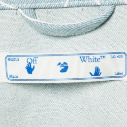 Pre Owned Off-White Blue Printed Denim Jacket L