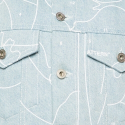 Pre Owned Off-White Blue Printed Denim Jacket L