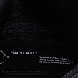 Pre Owned Off-White c/o Virgil Abloh Black Leather Mini Arrow Logo Flap Shoulder Bag