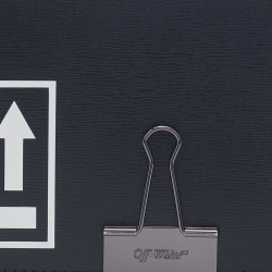 Pre Owned Off-White c/o Virgil Abloh Black Leather Mini Arrow Logo Flap Shoulder Bag