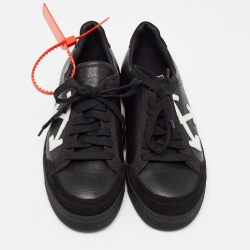 Pre Owned Off-White Black Leather Carryover Sneakers Size 38