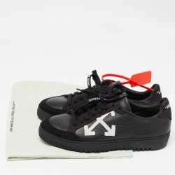 Pre Owned Off-White Black Leather Carryover Sneakers Size 38