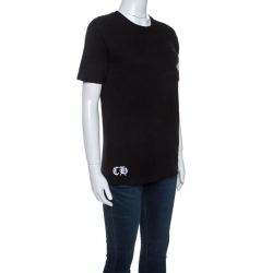 Pre Owned Off white x Chrome Hearts Black Cotton T-shirt S