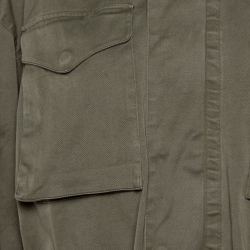 Pre Owned Off-White Olive Green Cotton Tulip Embroidered Parka M