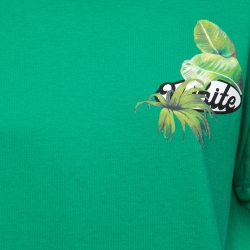 مملوكة مسبقًا Off-White Green Leaf Printed Cotton Half Sleeve T-shirt XS