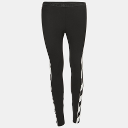 Black Jersey Side Stripe Detailed Leggings