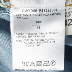 Pre Owned Off-White Blue Floral Print Back Denim Long Sleeve Shirt M