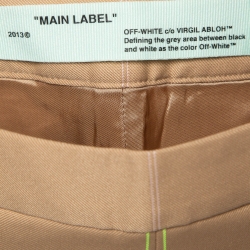 Off-White Beige Contrast Check Gabardine Shorts S