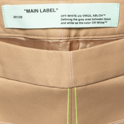 Off-White Beige Contrast Check Gabardine Shorts S