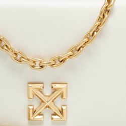 Pre Owned Off-White White Leather Jitney 0.5 Shoulder Bag