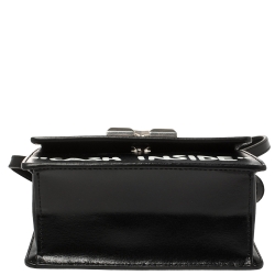 Pre Owned Off-White Black Leather Jitney "Cash Inside" Crossbody Bag