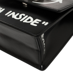 Pre Owned Off-White Black Leather Jitney "Cash Inside" Crossbody Bag