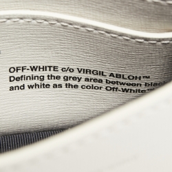 Pre Owned Off-White White/Black Leather Baby Binder Clip Crossbody Bag