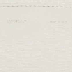 Pre Owned Off-White White/Black Leather Baby Binder Clip Crossbody Bag