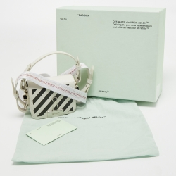 Pre Owned Off-White White/Black Leather Baby Binder Clip Crossbody Bag