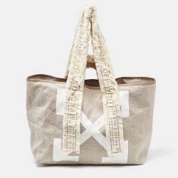 Off-White c/o Virgil Abloh Cream/White Canvas and Arrows Tote 