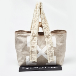 Off-White c/o Virgil Abloh Cream/White Canvas and Arrows Tote 