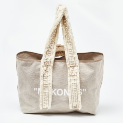 Off-White c/o Virgil Abloh Cream/White Canvas and Arrows Tote 
