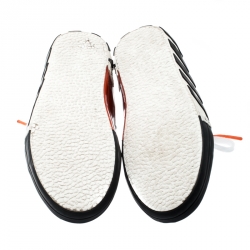 مملوكة مسبقًا Off-White C/O Virgil Abloh Monochrome Canvas Vulc Striped Sole Low Top Sneakers Size 41