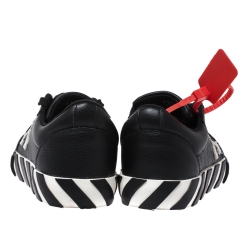 Pre Owned Off-White Black/White Leather Vulcanized Low Top Sneakers Size 37