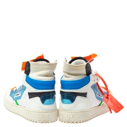 Off-White Multicolor Leather And Canvas Off Court High Top Sneakers Size 39