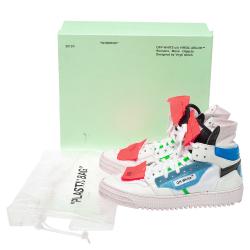 Off-White Multicolor Leather And Canvas Off Court High Top Sneakers Size 39