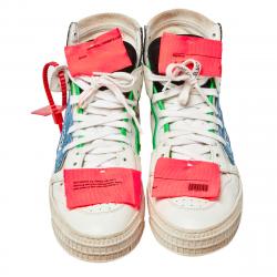 Off-White Multicolor Leather And Canvas Off Court High Top Sneakers Size 39