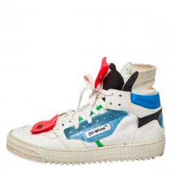 Off-White Multicolor Leather And Canvas Off Court High Top Sneakers Size 39