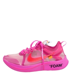 Pre Owned Off White x Nike Pink Translucent Nylon The 10 Nike Zoom Fly Sneakers Size 39
