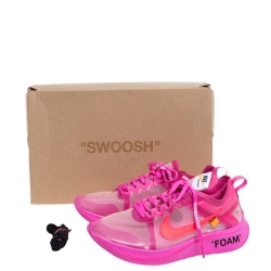 Pre Owned Off White x Nike Pink Translucent Nylon The 10 Nike Zoom Fly Sneakers Size 39