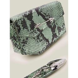 Okhtein Animal Snake-Print Leather Belt Bag