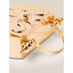 Pre Owned Okhtein Gold Gold-Plated Brass Minaudière Bag