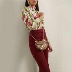 Pre Owned Okhtein Gold Gold-Plated Brass Minaudière Bag