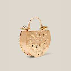 مملوكة مسبقًا Okhtein Gold Gold-Plated Brass Minaudière Bag