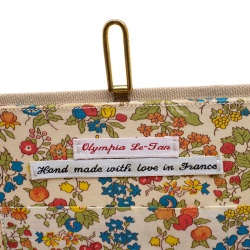 Olympia Le Tan Beige Canvas and Brass Alice in Wonderland Book Clutch 